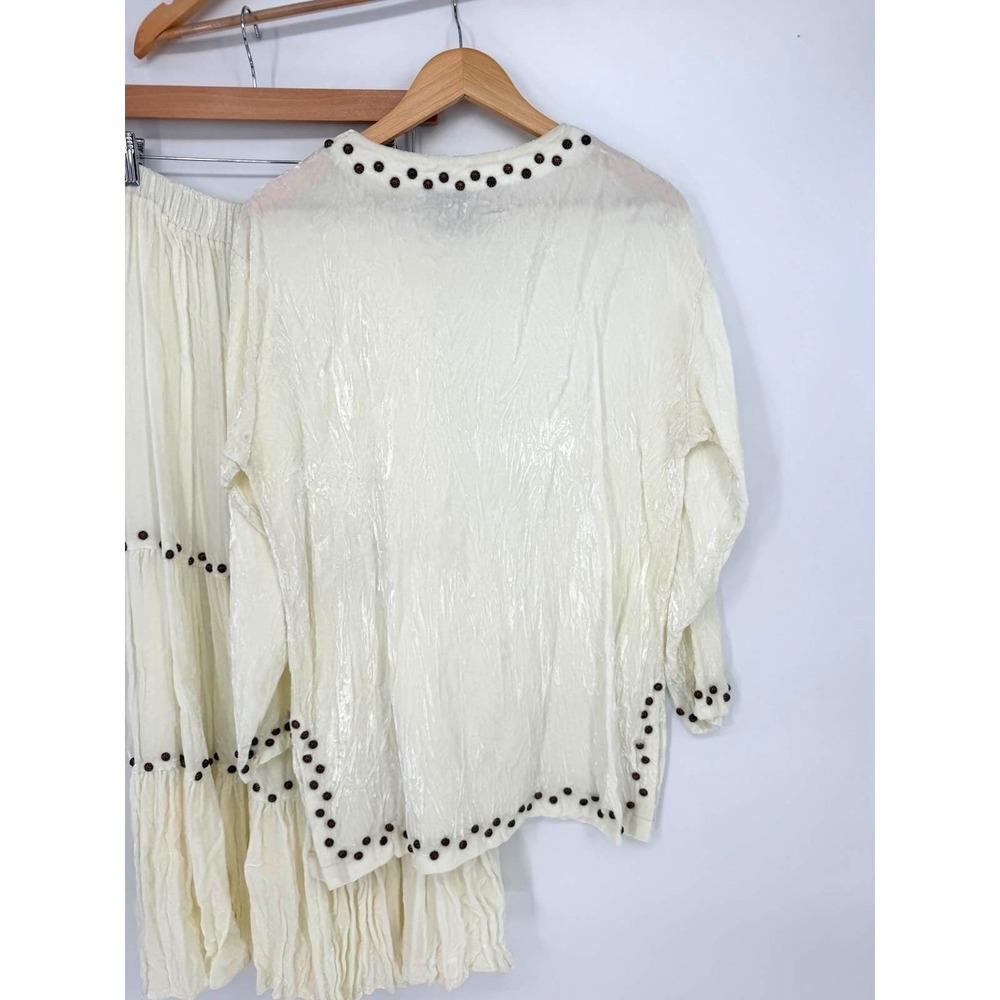 Sedona Stitchery Skirt Set Vintage Cream Studded NWT Southwestern Dead Stock - Picture 2 of 15